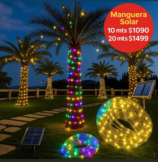 Manguera Solar 10 ts Multicolor/Calida 100 Luces